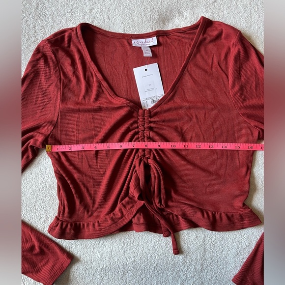 Isabel Maternity by Ingrid & Isabel Red Crop Top - Picture 7 of 8